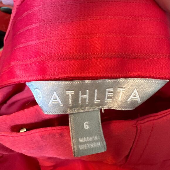 Athleta Tribeca Utility Crop Pants Red Stretch Size 6 - Picture 7 of 9